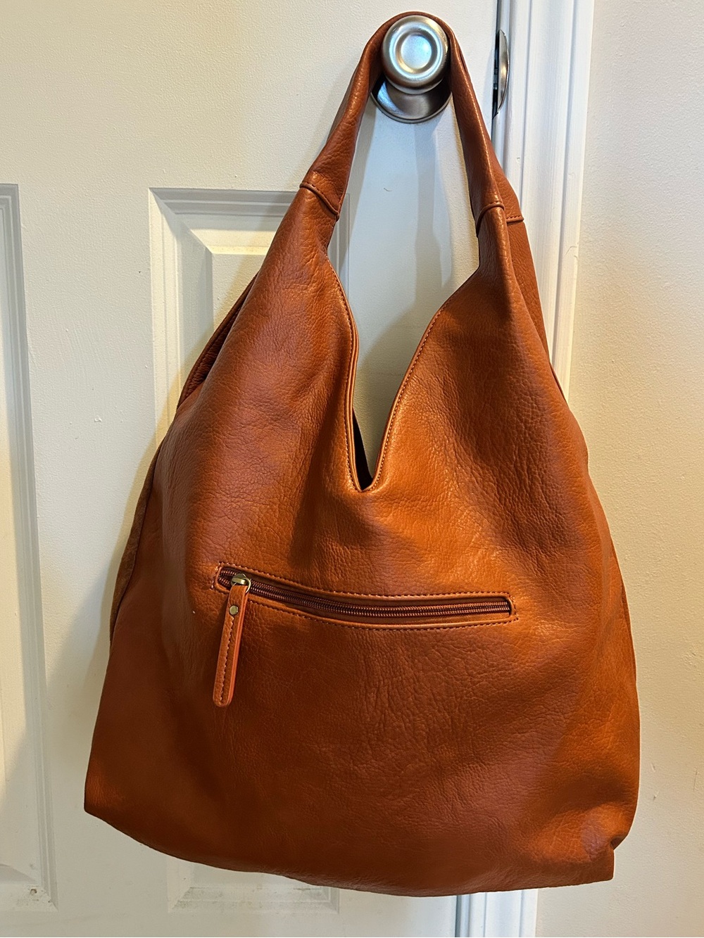 Anthropologie Urban Originals Lenora Large Mixed Faux Suede & Leather Hobo Bag - Picture 3 of 14